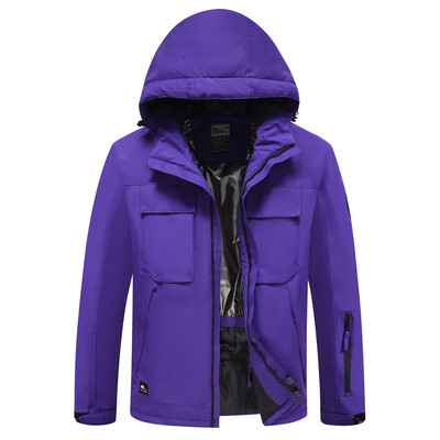Uued suusajoped Winter Thermal Plus puuvillased kapuutsiga mantlid välitingimustes tuulekindlad hingavad sportlikud lumelauariided, naised, mehed