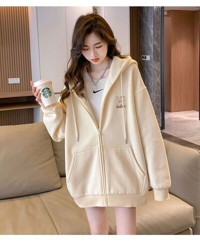 Ženske sportske šik majice s kapuljačom s vezom Ležerne široke jakne dugih rukava s patentnim zatvaračem Kaputi Harajuku Sweatshirts s kapuljačom Ulična odjeća