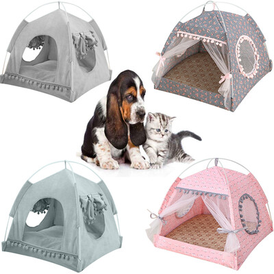 Pet Cat Tent Summer Cave Hut Cat Sleep House For Kitten Puppy Puppy Cage Basket Cat Nesk Kennel Small Dog House Bed Chihuahua