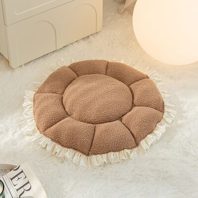 Apaļa, gara suņu gulta, noņemams mazgājams mājdzīvnieku paklājiņš ziemas silts guļošs kaķis ligzda mīksts groza spilvens pārnēsājams