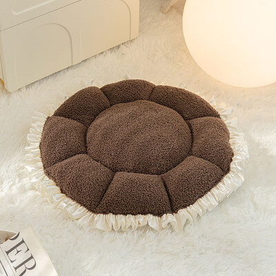 Apaļa, gara suņu gulta, noņemams mazgājams mājdzīvnieku paklājiņš ziemas silts guļošs kaķis ligzda mīksts groza spilvens pārnēsājams