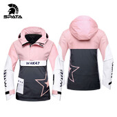 SPATA 2024 Γυναικεία φόρμα σκι Ζεστή παχιά αδιάβροχη για σκι υπαίθριο αθλητικό χειμερινό παλτό Snowboard Αντιανεμικό μπουφάν με προστασία από την υπεριώδη ακτινοβολία