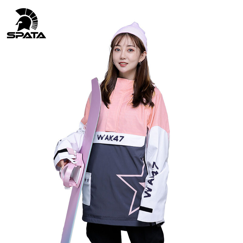 SPATA 2024 Γυναικεία φόρμα σκι Ζεστή παχιά αδιάβροχη για σκι υπαίθριο αθλητικό χειμερινό παλτό Snowboard Αντιανεμικό μπουφάν με προστασία από την υπεριώδη ακτινοβολία