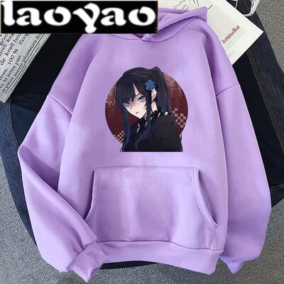 Kawaii Ado Singer Hoodie Пролет Есен Hoodie Дамски дебел топъл сладък розов свободен суичър с качулка Harajuku ретро пуловер
