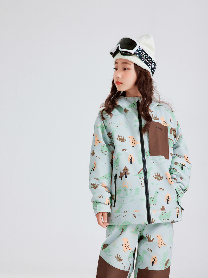 NANDN bērnu slēpošanas tērps slēpošanas bikses komplekts snovbordam Jauns ūdensizturīgs sabiezināts zēnu un meiteņu ziemas slēpošanas tops