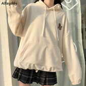 Női pulóverek Esztétikus Vastagabb Japán Stílus Laza Kawaii Rajzfilm Lovely Ins Tél Meleg Diák Édes Ulzzang Stílusos Napi