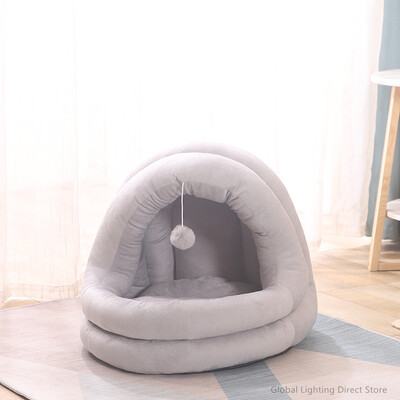 Meleg macskaágy kisállatkosár hangulatos cica nyugágy párna macskaház sátor nagyon puha kis kutyaszőnyeg táska mosható barlangi macskáknak ágyak 20