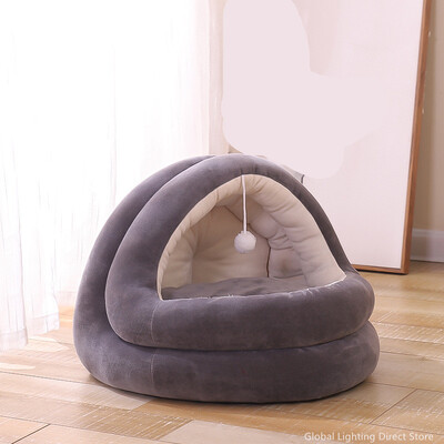 Meleg macskaágy kisállatkosár hangulatos cica nyugágy párna macskaház sátor nagyon puha kis kutyaszőnyeg táska mosható barlangi macskáknak ágyak 20