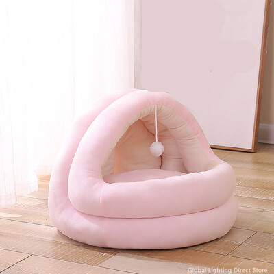 Meleg macskaágy kisállatkosár hangulatos cica nyugágy párna macskaház sátor nagyon puha kis kutyaszőnyeg táska mosható barlangi macskáknak ágyak 20