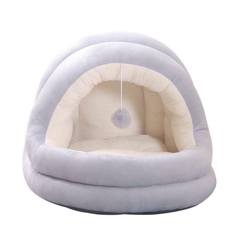 Meleg macskaágy kisállatkosár hangulatos cica nyugágy párna macskaház sátor nagyon puha kis kutyaszőnyeg táska mosható barlangi macskáknak ágyak 20