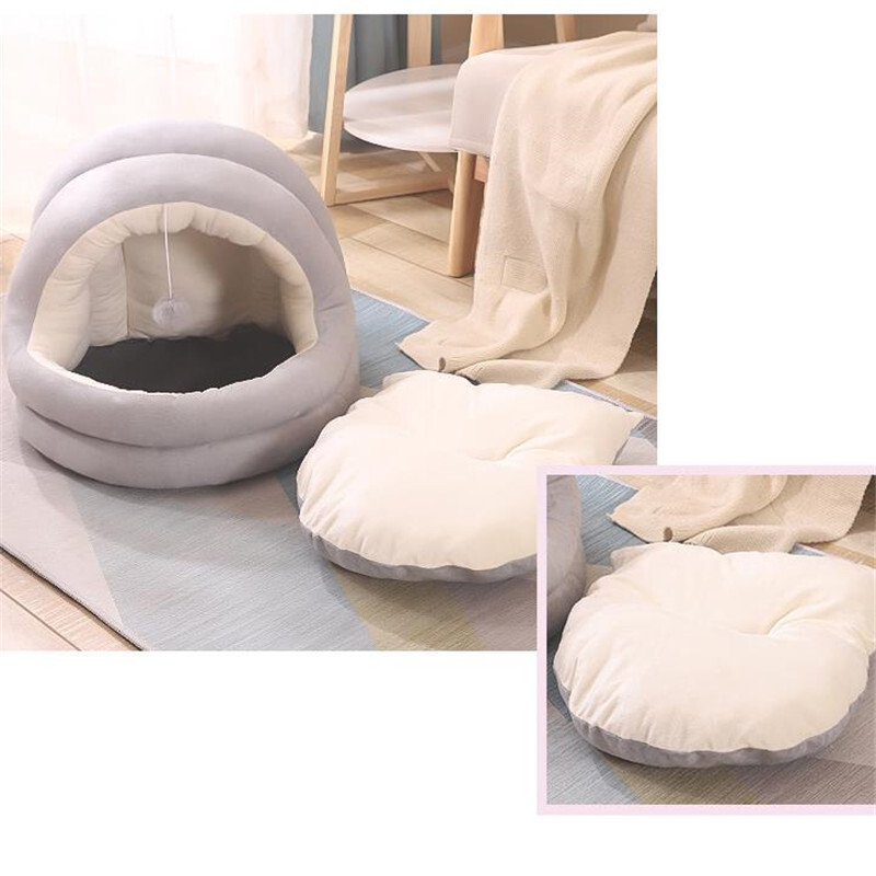 Meleg macskaágy kisállatkosár hangulatos cica nyugágy párna macskaház sátor nagyon puha kis kutyaszőnyeg táska mosható barlangi macskáknak ágyak 20