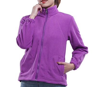 Jachetă cu mânecă lungă rafinată din fleece granulată pentru femei Hanorac cu glugă, primăvară, toamnă, ocazional, cu buzunar cu fermoar, hanorac cu gât roscat