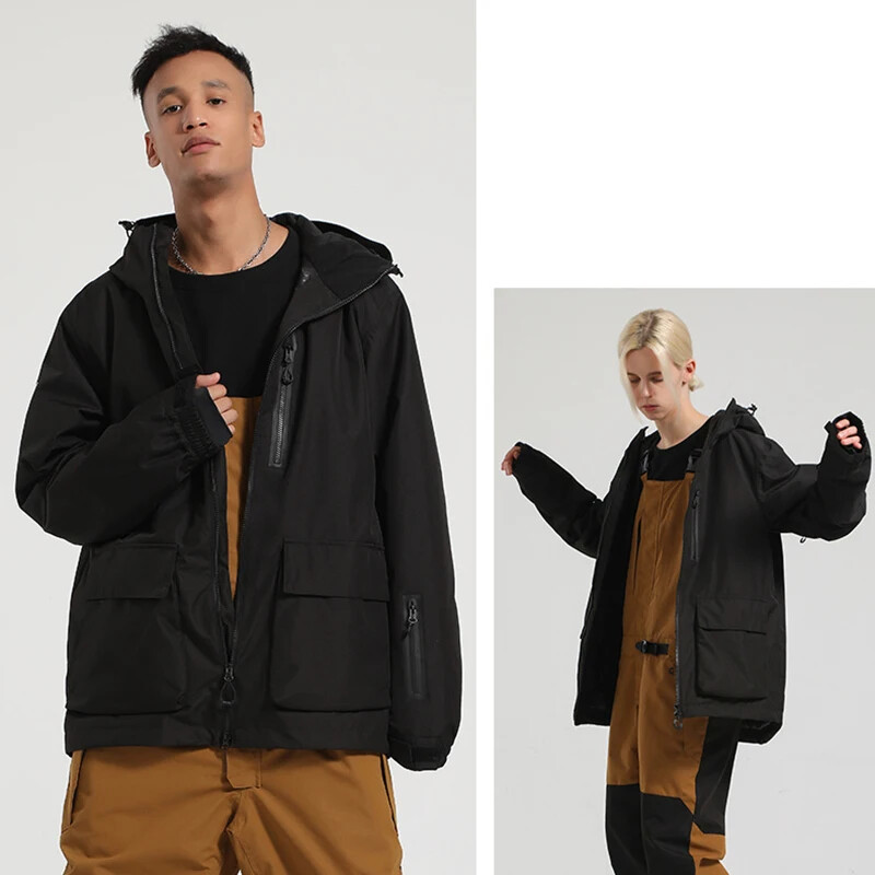 Jachete de schi stil nou Izolație îngroșată de iarnă Jachete de schi impermeabile, confortabile, largi, rezistente la vânt, pardesiu de snowboard