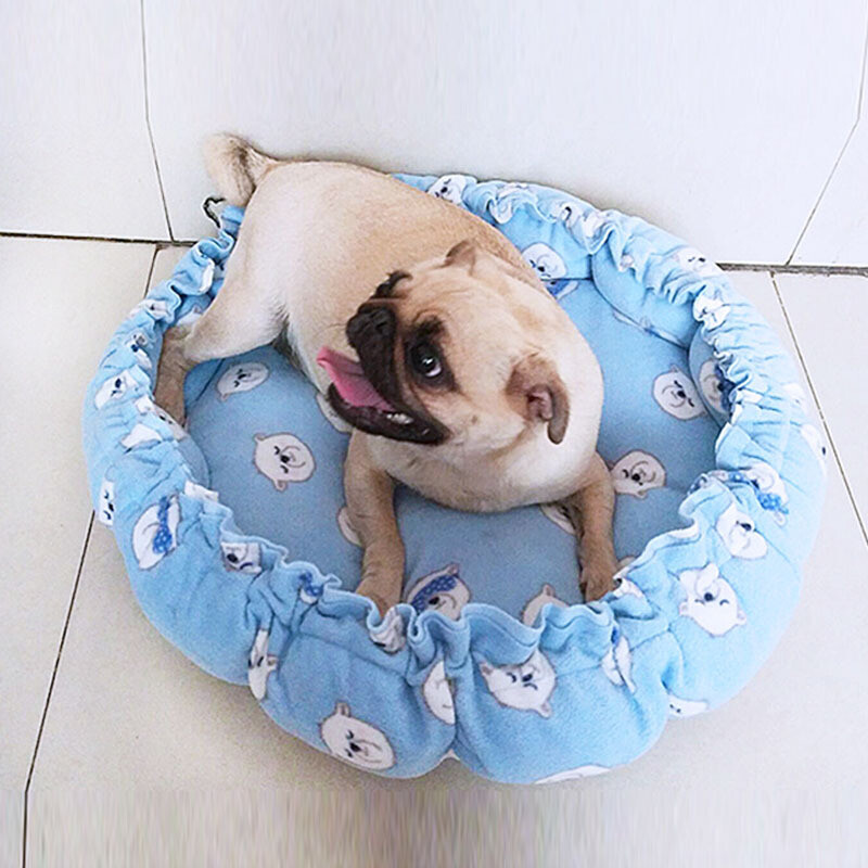 Okrugla košara za krevet za pse, mačke, tople plišane mačke, jastuk, torba za kućne ljubimce, prostirka, zimska kuća, mekano gnijezdo, psić, kauč za spavanje za male pse, mačke