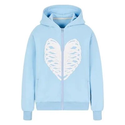 cipzáras kapucnis lila Stílusos csontmintás pulcsik Utcai ruházat Női Túlméretes pulóverek Harajuku Zsebek Kabát Grunge Top 2021