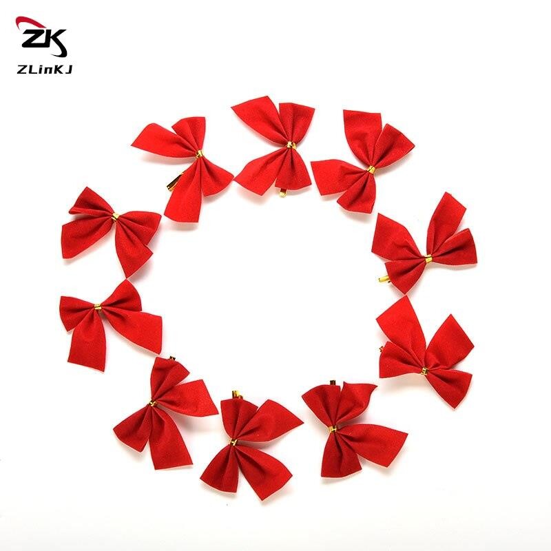 12kom male crvene mašne Ukras za sretnu Novu godinu Sretna Nova godina Božićni pribor za ukrašavanje Božićno drvce Mašna ukras