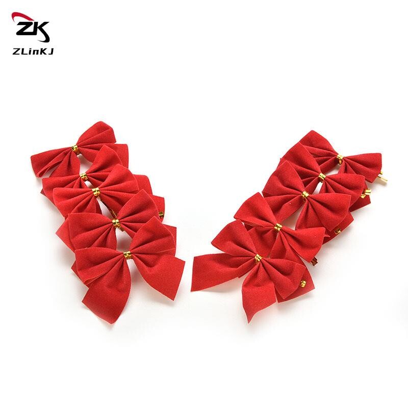 12kom male crvene mašne Ukras za sretnu Novu godinu Sretna Nova godina Božićni pribor za ukrašavanje Božićno drvce Mašna ukras