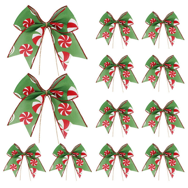 Božićni ukrasi Vrpce Poklon Mašne Kravate Girlande Mašne Svjetlucavi viseći vijenci Ukrasi za drvce Na otvorenom U zatvorenom Kućna zabava