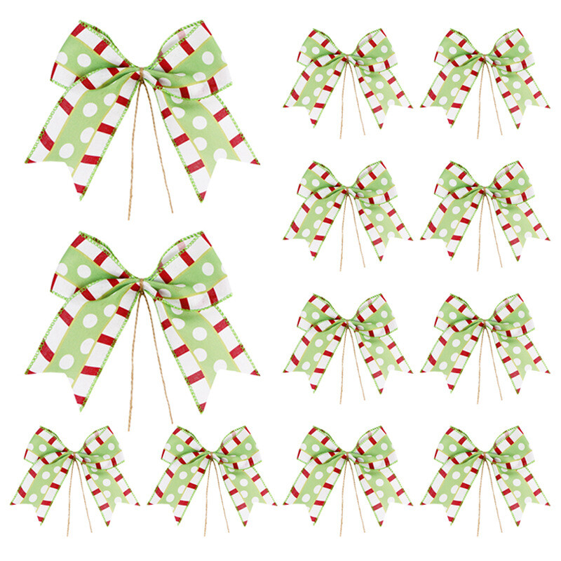 Božićni ukrasi Vrpce Poklon Mašne Kravate Girlande Mašne Svjetlucavi viseći vijenci Ukrasi za drvce Na otvorenom U zatvorenom Kućna zabava