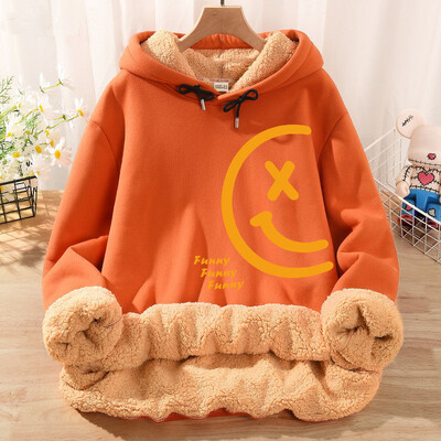 Zimski slatki Novi proizvodi Trenirka Ženski flis Kaput s printom Vitality Milk Tea Fairy Pulover Narančasta Crvena Ležerna majica s kapuljačom Ženska