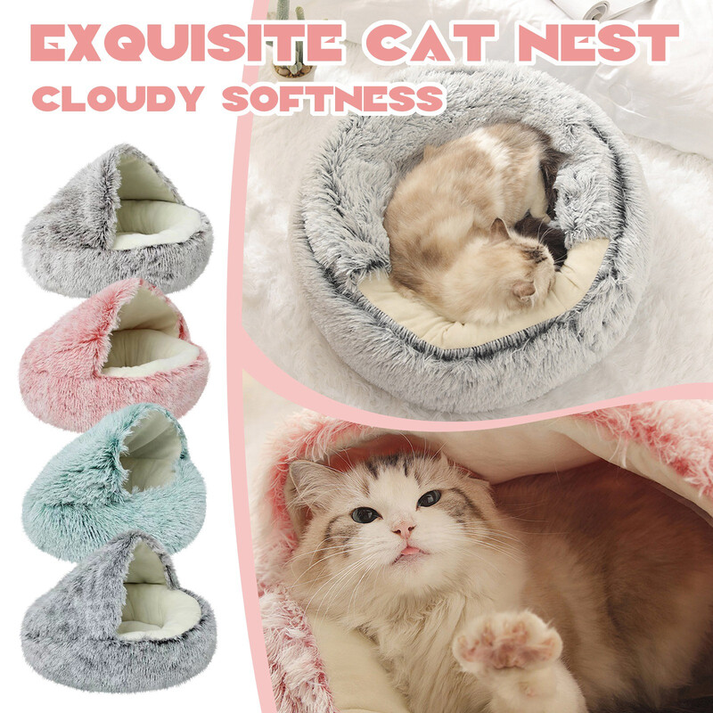 Covoraș pentru pisici Pat pentru pisici Coș de dormit confortabil lavabil Casă de pluș potrivită pentru pisici, iepuri, cobai și pisoi, câini mici