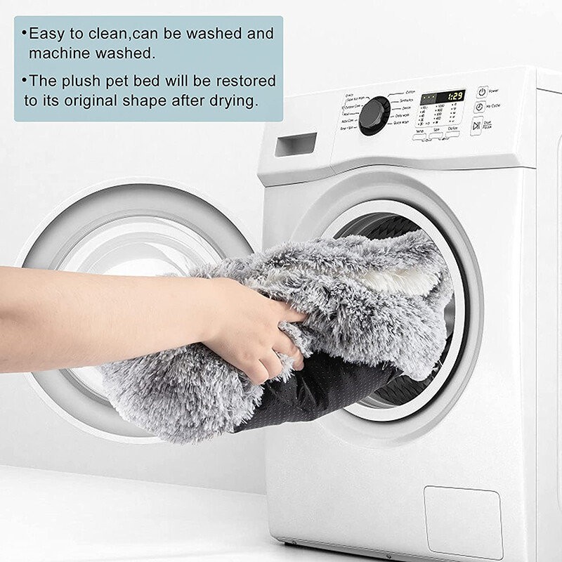 Plīša gulta seskiem maziem mājdzīvniekiem ziemas silta ala un slēpnis, garspalvains kaķēns kucēnu gulta apaļa, pārklāta māja, guļampaklājiņš