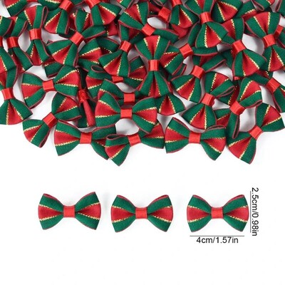20 τμχ/σετ Χριστουγεννιάτικο παπιγιόν Χριστουγεννιάτικο φιόγκο Κόμπος Χειροτεχνία Ύφασμα Χριστουγεννιάτικα κρεμαστά στολίδια DIY Πράσινα στολίδια Χριστουγεννιάτικου δέντρου Πρωτοχρονιά