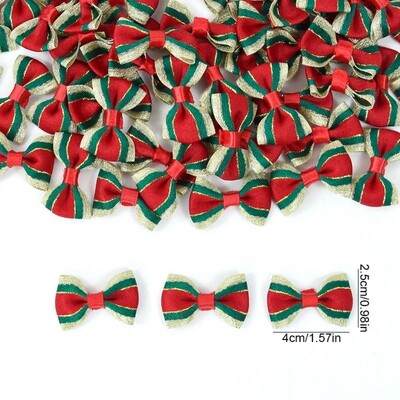 20 τμχ/σετ Χριστουγεννιάτικο παπιγιόν Χριστουγεννιάτικο φιόγκο Κόμπος Χειροτεχνία Ύφασμα Χριστουγεννιάτικα κρεμαστά στολίδια DIY Πράσινα στολίδια Χριστουγεννιάτικου δέντρου Πρωτοχρονιά