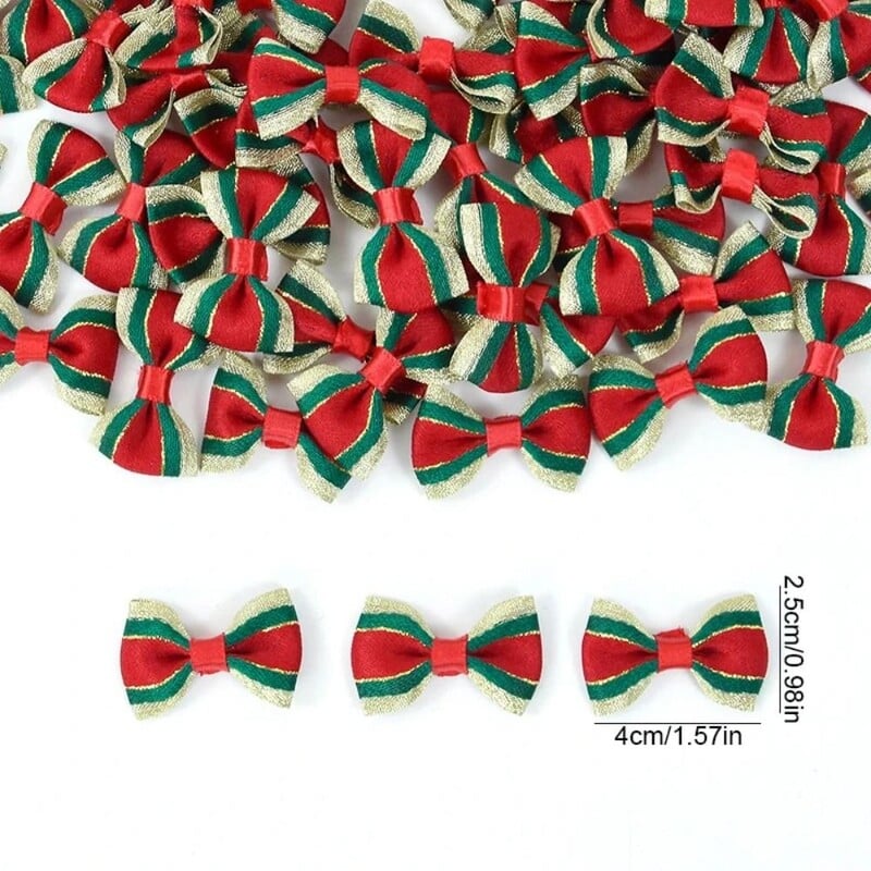 20 τμχ/σετ Χριστουγεννιάτικο παπιγιόν Χριστουγεννιάτικο φιόγκο Κόμπος Χειροτεχνία Ύφασμα Χριστουγεννιάτικα κρεμαστά στολίδια DIY Πράσινα στολίδια Χριστουγεννιάτικου δέντρου Πρωτοχρονιά