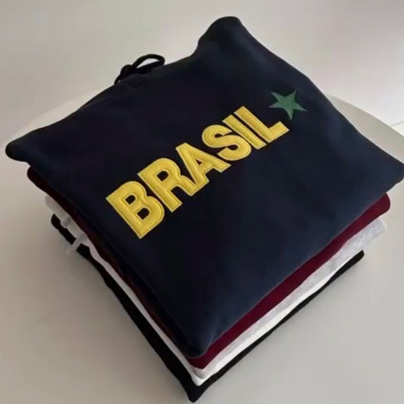 Y2k colorat nou BRASIL broderie litere cardigan cardigan hanorac pentru femei cerc modă hanorac largi bărbați stradă retro anii 2000