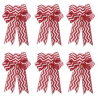 6 τμχ Φιόγκοι Χριστουγεννιάτικου Δέντρου DIY Διακοσμητικά στεφάνι γιρλάντα Καλά Χριστουγεννιάτικα Διακοσμητικά για το Σπίτι 2024 Πρωτοχρονιάτικο Λινό Παπιγιόν