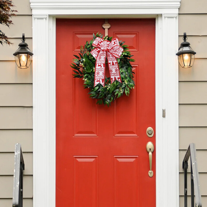 Ziemassvētku bantītes Ziemassvētku eglītes dekoratīvie kuloni Lina audums bantītes, rotājumi Priecīgus Ziemassvētku dekors Laimīgu Jauno 2025. gadu