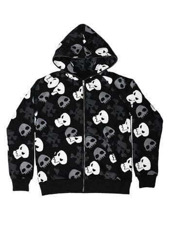 χειμερινό vintage streetwear με κουκούλα Harajuku Goth Skull print casual πουλόβερ φαρδιά πανκ γυναικεία φούτερ y2k ρούχα Φούτερ emo