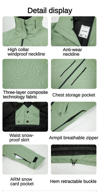2024. gads. Vīriešu ziemas Sniega sporta jaka Pārim Snovborda treniņtērps āra sievietēm Kokvilnas silts slēpošanas tērps ūdensizturīgs slēpošanas apģērbs ar kapuci