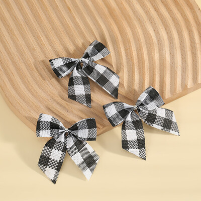 10 buc 7x7,5 cm Roșu Negru Verde Plaid Panglică Fundă Ornamente pentru Pomul de Crăciun Decorație En-gros Cravată Cravată