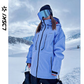 LDSKI Sídzsekik Női Férfi Téli Meleg Vízálló Szélálló Lélegző Elasztikus Mandzsetták Kapucnis Snowboard Szabadtéri Sportok Laza