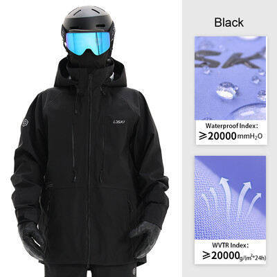 LDSKI Sídzsekik Női Férfi Téli Meleg Vízálló Szélálló Lélegző Elasztikus Mandzsetták Kapucnis Snowboard Szabadtéri Sportok Laza