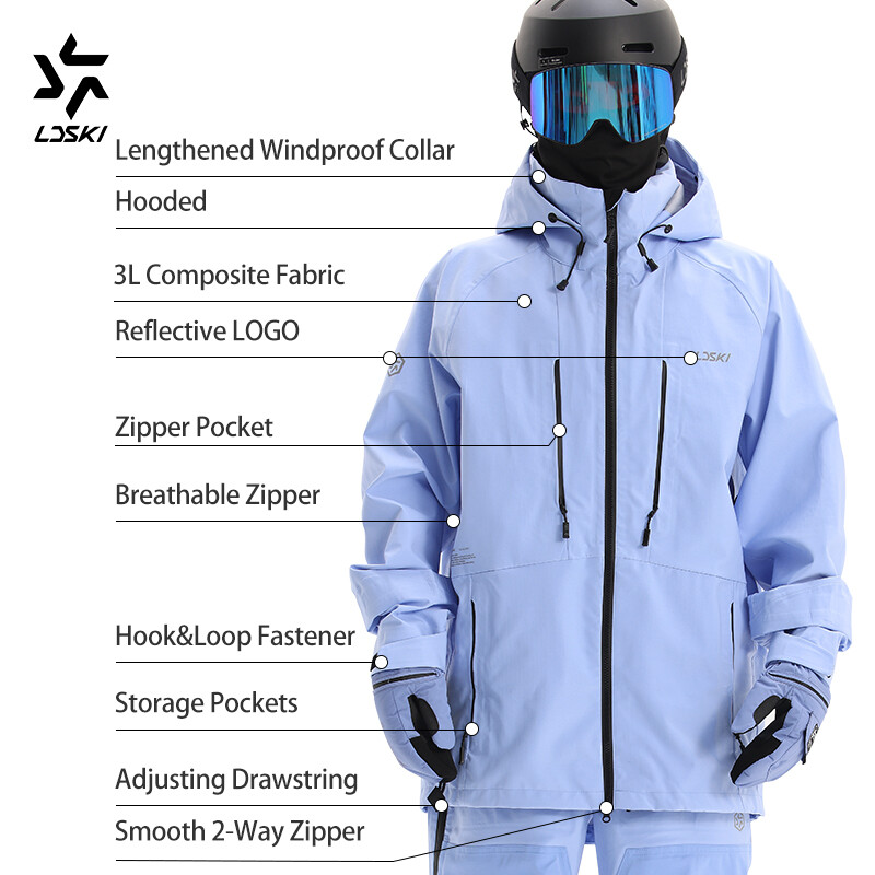 LDSKI Skijaška jakna Muško Žensko skijaško odijelo Hoodie Zimska Topla otporna na vjetar Vodootporna odjeća za snijeg Odjeća za snowboard Modne majice za skijanje