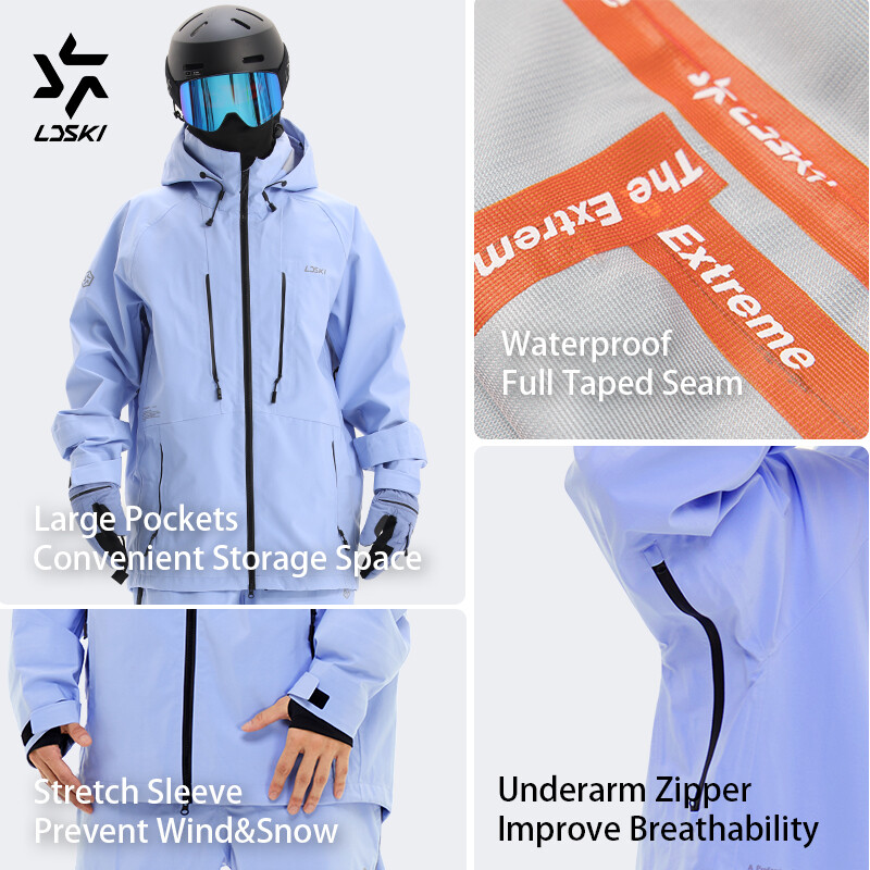 LDSKI Skijaška jakna Muško Žensko skijaško odijelo Hoodie Zimska Topla otporna na vjetar Vodootporna odjeća za snijeg Odjeća za snowboard Modne majice za skijanje