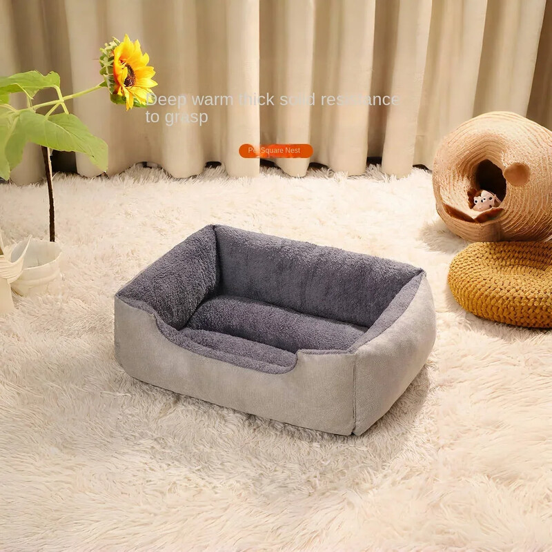 Deep Sleep Dog Bed Pet Warm Grosed t Kitten House Pet Sleep Deep Sleep Cd pentru câini Plush