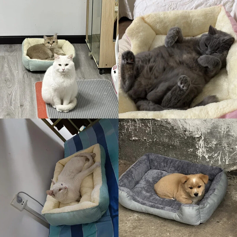 Deep Sleep Dog Bed Pet Warm Grosed t Kitten House Pet Sleep Deep Sleep Cd pentru câini Plush