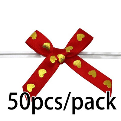 (50gab./iepak.)45mm apzeltīta sirds lente bantīte meiteņu matu sprādzes svētku dāvanu kastīšu izgatavošana ar rokām darināta amatniecība apģērbi