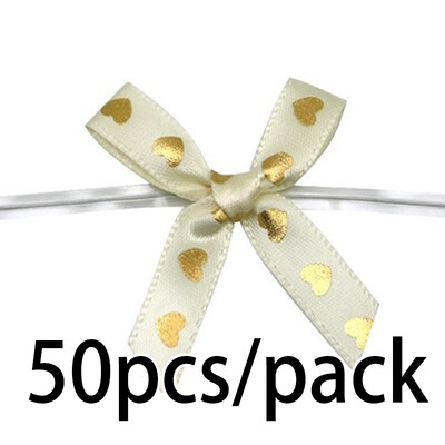 (50gab./iepak.)45mm apzeltīta sirds lente bantīte meiteņu matu sprādzes svētku dāvanu kastīšu izgatavošana ar rokām darināta amatniecība apģērbi