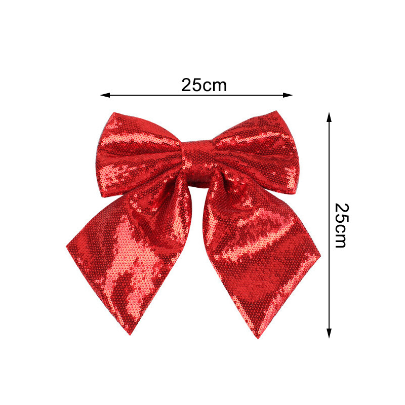 Μεγάλο χριστουγεννιάτικο φιόγκο με παγιέτες glitter διακοσμητικά παπιγιόν Στολίδι δέντρου Διακόσμηση για πάρτι γενεθλίων γάμου