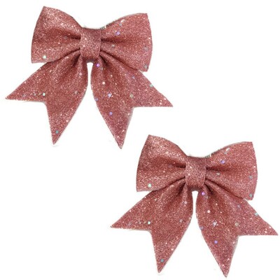 2 kom Božićne mašne Ukrasi Božićno drvce Svjetlucave ručne mašne Božićni vijenac Girlanda Ukrasna traka Sjajna mašna