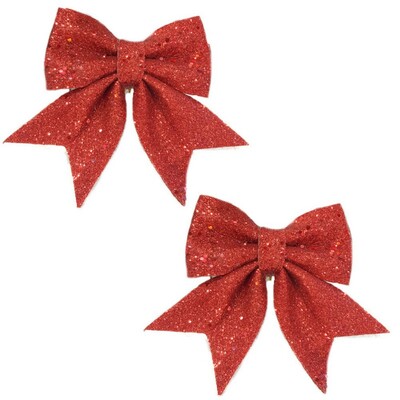 2 kom Božićne mašne Ukrasi Božićno drvce Svjetlucave ručne mašne Božićni vijenac Girlanda Ukrasna traka Sjajna mašna