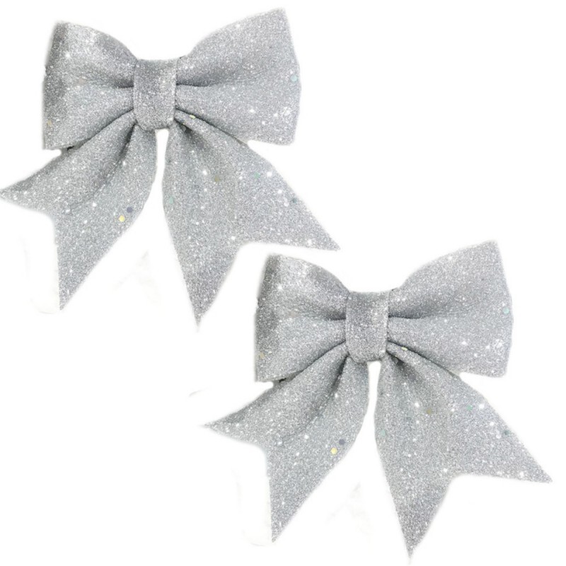 2 kom Božićne mašne Ukrasi Božićno drvce Svjetlucave ručne mašne Božićni vijenac Girlanda Ukrasna traka Sjajna mašna