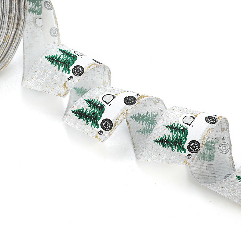 Božićna vrpca Klasično pakiranje Vrpca za božićno drvce Mašne DIY Vrtložna vrpca od tkanine Vrpca od juhe sa žičanim rubom Poklon