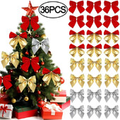 12 bucăți de Crăciun Decoratiuni de Crăciun pentru acasă, auriu, roșu, ornamente pentru pomi de Crăciun, Anul Nou 2024, consumabile pentru decor