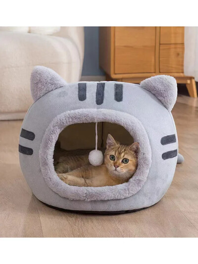 Poluzatvoreni krevet za mačke Kućica za kućne ljubimce Kućica za mačiće Neklizajući sklopivi plišani krevet za mačke Cave Bed Oprema za kućne ljubimce